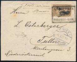 1925. okt. 5 Ikarusz bélyegekkel bérmentesített légi levél Budapest- Wien légi irányító bélyegzéssel Tullnba / Airmail cover to Tulln