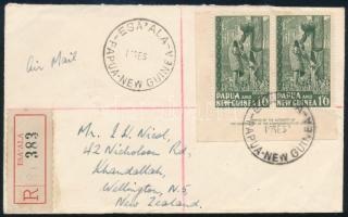 1954 Ajánlott légi levél Új-Zélandra / Registered airmail cover to New Zealand