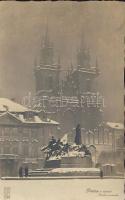Praha Old Town Square in winter with the shop of Franz Kafka´s father, Herman Kafka (EK)