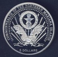 Észak-Mariana-szigetek 2004. 5$ Ag "II.János Pál pápa" T:PP Csak 5000db!