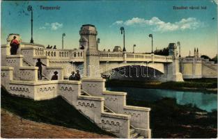 1917 Temesvár, Timsioara; Erzsébet városi híd. Vasúti levelezőlapárusítás 16. 1915. / Elisabetin bridge (EK)