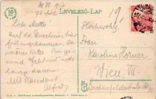 1917 Temesvár, Timsioara; Erzsébet városi híd. Vasúti levelezőlapárusítás 16. 1915. / Elisabetin bri...