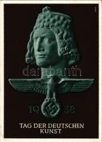 Festpostkarte zum Tag der Deutschen Kunst München 1938 / German Art Exhibition, NSDAP German Nazi Party propaganda, swastika s: R. K. + "Tag der deutschen Kunst München 10. 7. 1938" So. Stpl. (EK)