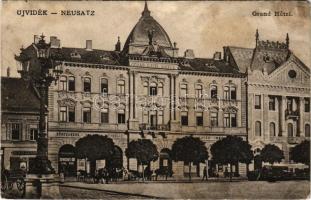 1908 Újvidék, Novi Sad; Mayer nagy szálloda, takarékpénztár, Schwechati sörcsarnok, Koch János és Mayer Imre üzlete / Grand Hotel, shops, savings bank (fl)