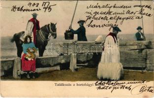 1908 Hortobágy, találkozás a kútnál (fl)