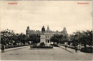 1910 Zombor, Sombor; Szabadság tér, megyeház. Kaufmann Emil kiadása / county hall