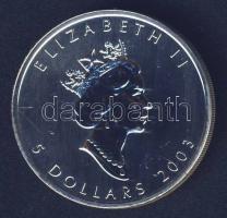 Kanada 1990. 5$ Ag 1oz. "Juhar levél" T:PL