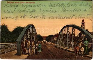 1911 Petrinya, Petrinja; Zeljezni most preko Petrinjcice / vashíd / iron bridge (EK)