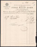 1905 WC papír szállítás számlája a bécsi Habsburg császári udvar részére. Joseph Mück udvari szállítótól /  1905 Toilet paper delivery invoice for the Habsburg Imperial Court in Vienna. From Joseph Mück royal supplier