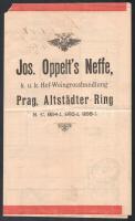 1906 Habsburg Károly, később IV. Károly részére bor szállítás fuvarlevele Jos. Oppelt's Nefte u...