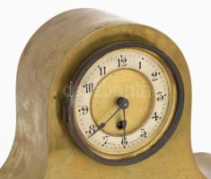 Francia réz kandalló óra, hiányos, jelzett, 39x25 cm