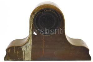 Francia réz kandalló óra, hiányos, jelzett, 39x25 cm