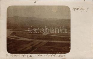 1906 Déva, Maros völgye a várból nézve / Mures river valley from the castle. photo