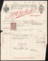 1906 Habsburg Károly, később IV: Károly részére szóló gumiárus számlája J. N. Reithoffer udvari szállítótól /  1906 Rubber goods invoice for Carl von Habsburg, the Emperor later,