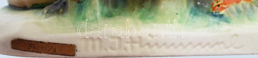 Hummel bárányoknak zenélő gyermekek, jelzett, restaurált, m: 12 cm