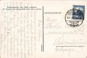 1932 Balatonboglár, Római katolikus templom Dr. Kotsis István műegyetemi tanár terve szerint (EK)