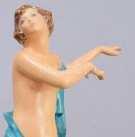 Rosenthal art deco táncos akt, jelzett, restaurált, hiányos, m: 20 cm