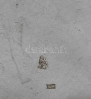 cca 1930, Francia ezüstözött melegvizes étel melegentartó, jelzett, kopott, d: 26 cm