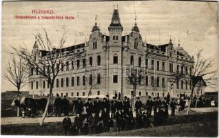 1909 Hlinsko (Chrudim), Hospodárská a hospodynská skola / Economics and business school (cut)