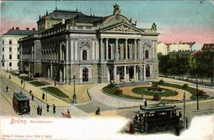 Brno, Brünn; Stadttheater / theatre, trams (EK)