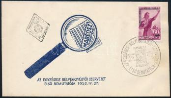 1952 MABÉOSZ bélyeg FDC-n (8.500)