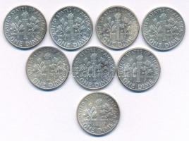 Amerikai Egyesült Államok 1946-1964. 10c Ag (8xklf) "Roosevelt Dime" T:AU patina
United S...