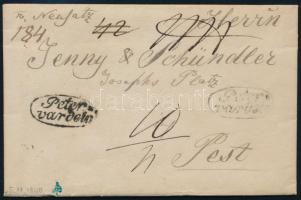 1840 Ajánlott levél teljes tartalommal Petervarein - Pest, 10/4 feljegyzéssel / Registered cover with full content (ex Provera)