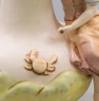 Osztrák nőalakkal díszített lámpa, működik, restaurált, hiányos, m: 35 cm