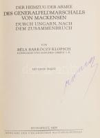 Barkóczy-Klopsch Béla: Der Heimzug der Armee des Generalfeldmarschalls von Mackensen durch Ungarn, n...
