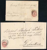 1864 2 db levél 5kr bérmentesítéssel (7.000)