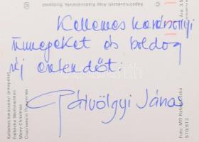1980-1989 Aláírás gyűjtemény ünnepi üdvözlő lapokon, rajta Almási Éva - Balázsovits Lajos, Béres Fer...