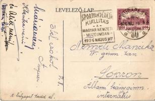 1926 Sporttörténeti kiállítás a Nemzeti Múzeumban reklám. Kellner és Mohrlüder Rt. / Sports History ...