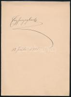 1905 Károly főherceg, később IV. Károly (1887-1922) magyar király autográf aláírása ív papíron / Archduke Károly, later IV. Autograph signature of King Károly (1887-1922) of Hungary on a sheet of paper