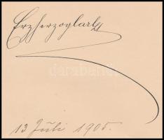 1905 Károly főherceg, később IV. Károly (1887-1922) magyar király autográf aláírása ív papíron / Arc...