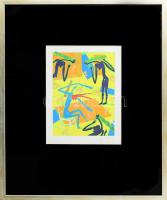 Wahorn András (1953-): Színes társaság (cím nélkül), 1991. Szitanyomat, papír. Jelzett. Számozott (7...