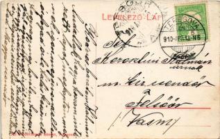 1910 Teregova, utca, templom, Sándor Bonna junior üzlete, posta és távirda. Bonna Sándor kiadása / s...