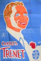 1959 Charles Trenet (1913-2001) francia énekes plakát, tervezte: Ch. Kiffer, hajtott, kis lapszéli szakadással, 116×76 cm