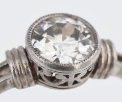 Arany fehérarany (Au) 14K gyűrű 0,75 ct gyémánttal kerek csiszolás, VS1, jelzés nélkül, méret: 55, é...