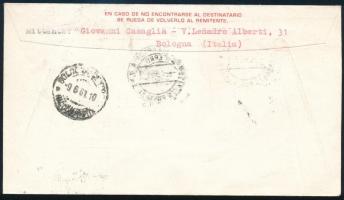 1961 Ajánlott légi levél 2 db Repülő bélyeggel Uruguayba küldve / Registered airmail cover to Montev...