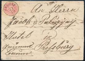 1863 5kr levélen ÜRMÉNY - (Ryan 400p) - PRESSBURG