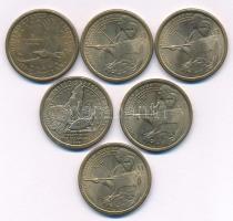 Amerikai Egyesült Államok 2000-2014. 1$ Cu (6x) forgalmi emlékérmék T:AU-XF
United States of Americ...