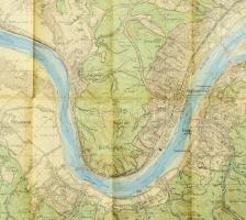 cca 1930-1940 A Duna Vác-Esztergom (38 km) szakaszának térképe. Vízi sporttérképek 6. sz. 1 : 25.000...