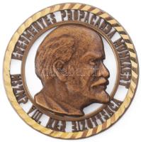 ~1960. "Eredményes Propaganda Munkáért - MSZMP VIII. Ker. Bizottsága" bronz áttört jelvény tű nélkül (46mm) T:AU