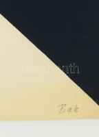 Bak Imre (1939-2022): Geometrikus kompozíció. Szitanyomat, papír. Jelezve jobbra lent. Üvegezett fak...