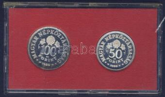1969. 50Ft Ag + 100Ft Ag "Tanácsköztársaság" pár T:PP Csak 3000db! Eredeti tokban!