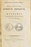 [Cziráky Antal Mózes (1772-1852)]: Disquisitio historica de modo consequendi summum imperium in Hungaria a primordiis monarchiae a haec tempora. Budae, 1820, Typis Regiae Universitatis Hungaricae, 2+305+3 p. +IX (kihajtható genealogiai táblázatok) t. Latin nyelven. Kiadói kartonált papírkötés, kopott borítóval, a borítón a papírborítás kicsit sérült, foltos lapokkal.