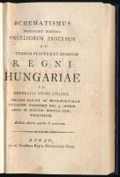 Schematismus indigitans hospitia excelsorum procerum et inclytorum statuum et ordinum Regni Hungariae, ad generalia regni comitia liberam regiam ac metropolitanam civitatem Budensem pro 5. aprilis anno M. DCCCVII. Indicta convocatorum. Editio altera aucta et correcta. Budae, 1807, Typis ac Sumtibus Regiae Universitatis Hung., 124 p. Latin nyelven. Átkötött modern műbőr-kötésben.