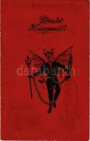 1905 Üdvözlet a Krampusztól! dombornyomott / Krampus greeting embossed (fl)