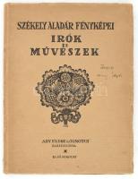 Székely Aladár: Írók és művészek. - - fényképei. Ady Endre és Ignotus előszavával. Első sorozat. (Unicus!). (Bp., 1915, "Jókai" és Löbl Mór-ny.), 4 sztl. lev.+ 37 t. (feliratos hártyapapírral védett portrék) t. A borító Gara Arnold munkája. Ábrányi Emil, Ady Endre, Alexander Bernát, Ambrus Zoltán, Babits Mihály, Bartók Béla, Benczúr Gyula, Berzeviczy Albert, Bíró Lajos, Bródy Sándor, Br. Eötvös Loránd, Fényes Adolf, Br. Hatvany Lajos, Herczeg Ferenc, Hubay Jenő, Ignotus, Kaffka Margit, Katona Nándor, Kernstock Károly, Kóbor Tamás, Kozma Andor, Kőrösfői-Kriesch Aladár, Lengyel Menyhért, Ligeti Miklós, Lux Terka, Magyar-Mannheimer Gusztáv, Mihálovich Ödön, Molnár Ferenc, Móricz Zsigmond, Rákosi Viktor, Rippl-Rónai József, Sándor Erzsi, Szamosi Elza, Szinyei Merse Pál, Szomory Dezső, Ujházi Ede és Vedres Márk fényképével. Kiadói illusztrált papírkötés, a borítón 1915-ös ajándékozási bejegyzéssel.