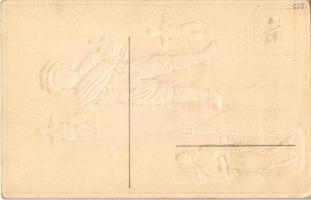 Üdvözlet a Krampusztól! dombornyomott / Krampus greeting, embossed litho